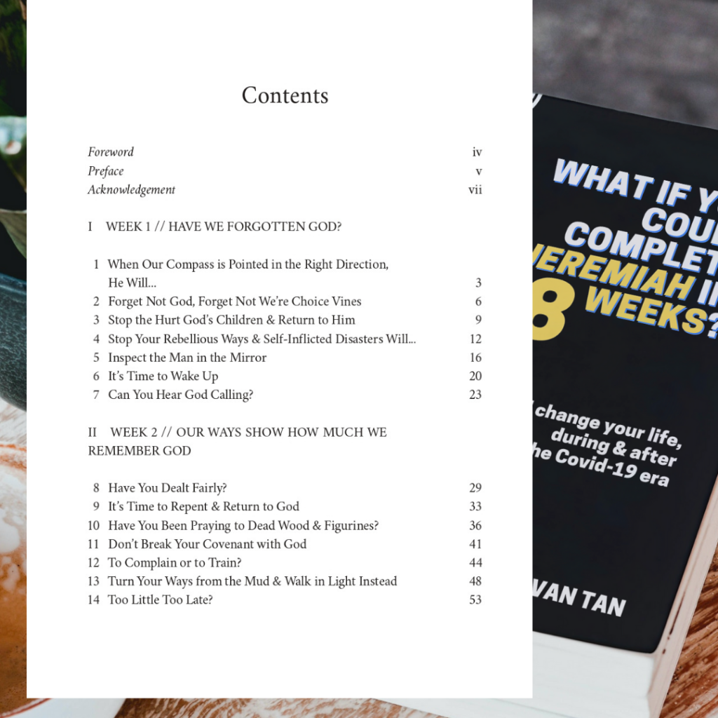 Table of contents of "What If You Could Complete Jeremiah in 8 Weeks?"